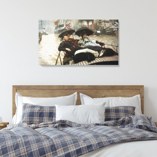  James Tissot de Theems Canvas Afdruk (Insitu (Slaapkamer))