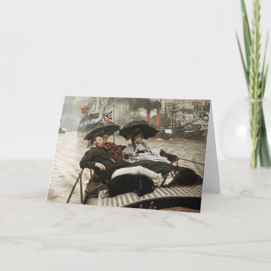 James Tissot - De Theems Feestdagen Kaart (Voorkant)