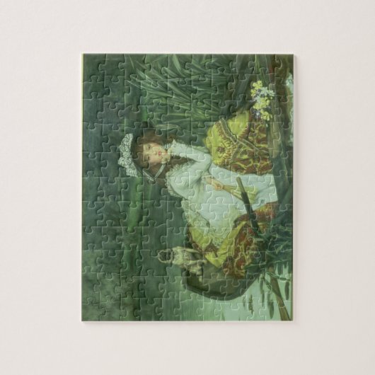 James Tissot | Jonge vrouw in een boot of reflecti Legpuzzel (Verticaal)