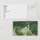 James Tissot | Jonge vrouw in een boot of reflecti Visitekaartje (Voorkant / Achterkant)