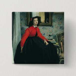 James Tissot   Portret van Mlle   L.L.  1864 Vierkante Button 5,1 Cm
