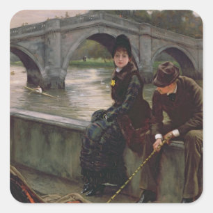 James Tissot   Richmond Bridge, c.1878 Vierkante Sticker