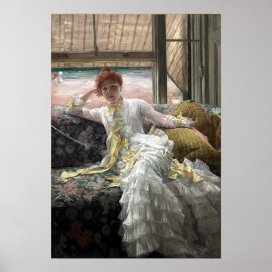 James Tissot Seaside (juli-model van een portret) Poster (Voorkant)