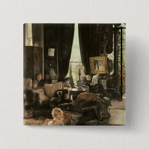 James Tissot Verbergen en zoeken, c.1880-82 Vierkante Button 5,1 Cm