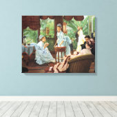 James Tissot Victoriaans Tea Party Canvas Afdruk (Insitu (Houten vloer))