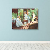 James Tissot Victoriaans Tea Party Canvas Afdruk (Insitu (Houten vloer))