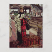 James Tissot | Wachten op het station Briefkaart (Voorkant)