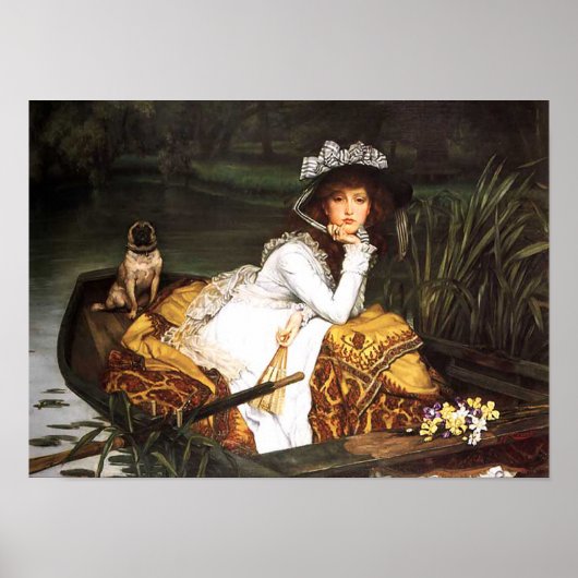 James Tissot Young Lady in a Boat Poster (Voorkant)