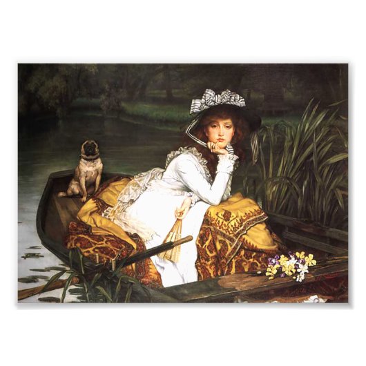 James Tissot Young Lady in a Boat Print Foto Afdruk (Voorkant)