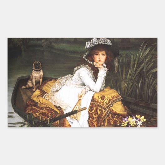 James Tissot Young Lady in a Boat Stickers (Voorkant)