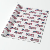 James Vorname Name USA US Geschenkpapier Papier (Uitgerold)