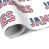 James Vorname Name USA US Geschenkpapier Papier (Rol Hoek)