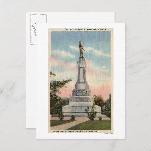 James W. Marshall Monument Uitzicht # 1 Briefkaart (Voorkant / Achterkant)