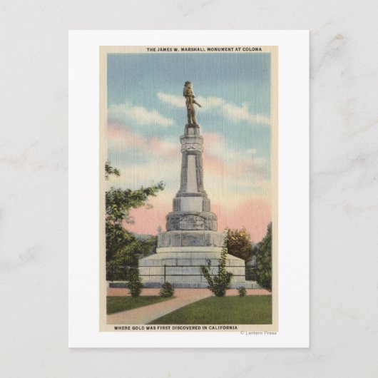 James W. Marshall Monument Uitzicht # 1 Briefkaart (Voorkant)