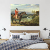James Ward Hunting op Staffordshire Paardenschilde Canvas Afdruk (Insitu (Slaapkamer))