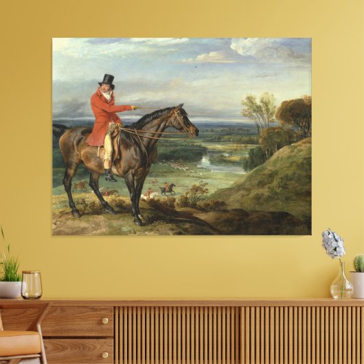 James Ward Hunting op Staffordshire Paardenschilde Canvas Afdruk (Insitu (Woonkamer))