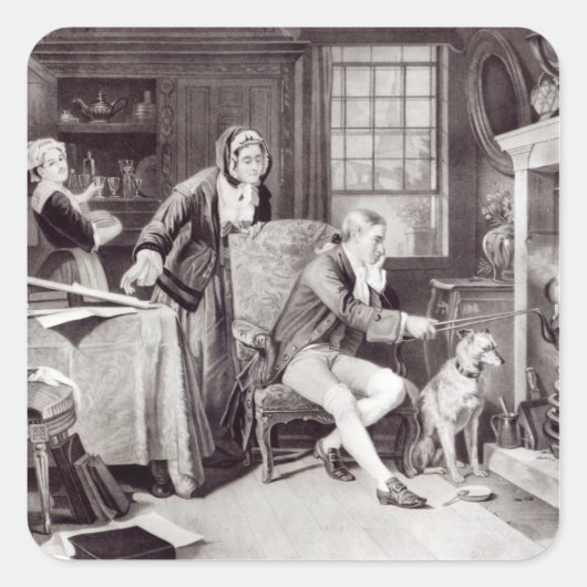 James Watt speelt met Steam Vierkante Sticker (Voorkant)