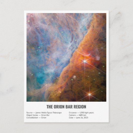 James Webb Orion Constellation Bar (NIRCam Afbeeld Briefkaart (Voorkant)
