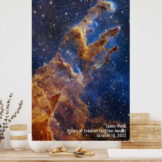 James Webb Pillars of Creation Nebula NIRCam Afbee Poster (Keuken)