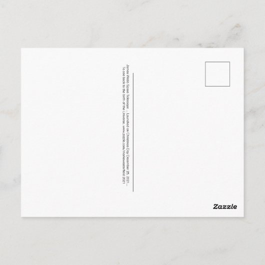 James Webb Space Telescope 2021 herdenking Briefkaart (Achterkant)