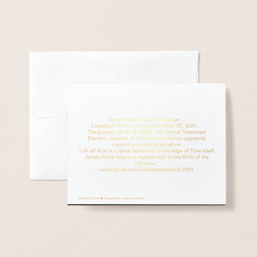 James Webb Space Telescope Gold Foil Card Folie Kaarten (Met envelop)