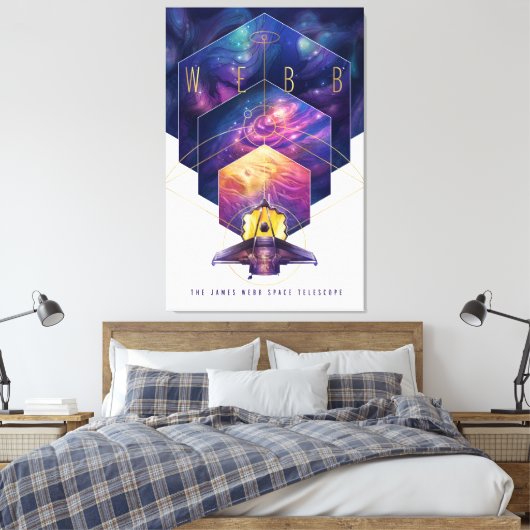 James Webb Space Telescope Illustratie Kunst Canvas Afdruk (Insitu (Slaapkamer))