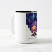 James Webb Space Telescope Illustratie Kunst Tweekleurige Koffiemok (Voorkant links)