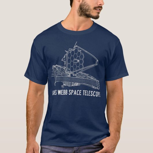 James Webb Space Telescope JWST-blauwdruk T-shirt (Voorkant)