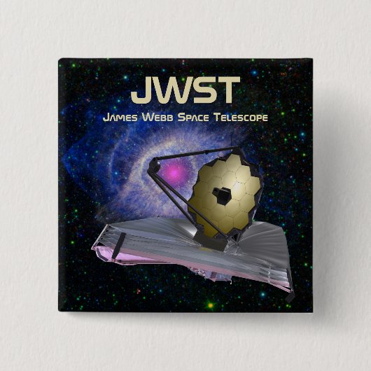 James Webb Space Telescope JWST Vierkante Button 5,1 Cm (Voorkant)