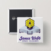 James Webb Space Telescope. Knop Vierkante Button 5,1 Cm (Voorkant /achterkant)