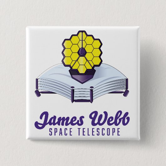 James Webb Space Telescope. Knop Vierkante Button 5,1 Cm (Voorkant)