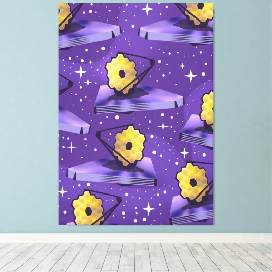 James Webb Space Telescope patroon Canvas Afdruk (Insitu (Houten vloer))
