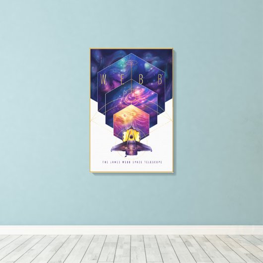 James Webb Space Telescope Poster. Canvas Afdruk (Insitu (Houten vloer))
