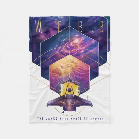 James Webb Space Telescope Poster. Fleece Deken (Voorkant)
