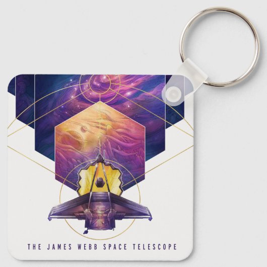 James Webb Space Telescope Poster. Sleutelhanger (Achterkant)