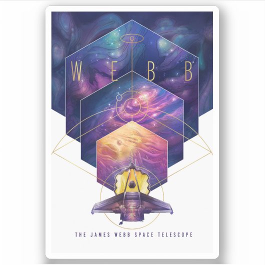 James Webb Space Telescope Poster. Sticker (Voorkant)