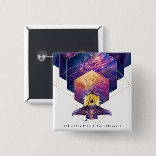 James Webb Space Telescope Poster. Vierkante Button 5,1 Cm (Voorkant /achterkant)
