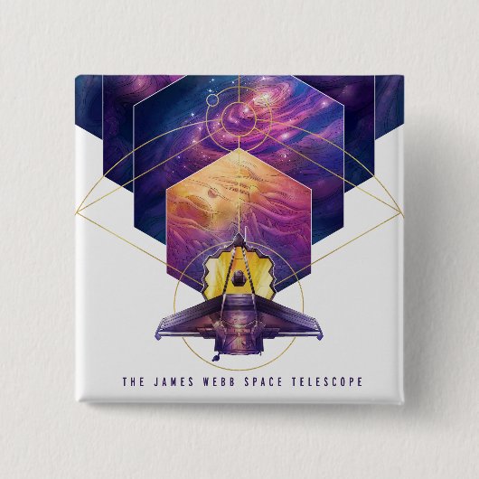 James Webb Space Telescope Poster. Vierkante Button 5,1 Cm (Voorkant)