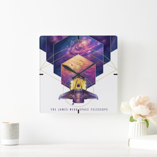 James Webb Space Telescope Poster. Vierkante Klok (Huis)