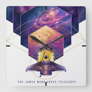 James Webb Space Telescope Poster. Vierkante Klok