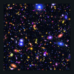 James Webb Space Telescope Simulation - Pop Art Poster<br><div class="desc">Een verbeterde kunstsimulatie van de pop van James Webb Space Telescope's gebied van uitzicht shows miljarden sterrenstelsels met ongekende helderheid.</div>
