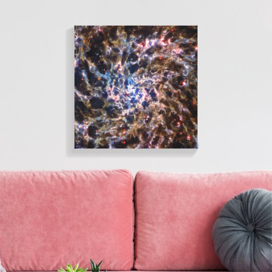 James Webb Space Telescope Spiral Galaxy IC 5332 Canvas Afdruk (Insitu (Woonkamer))