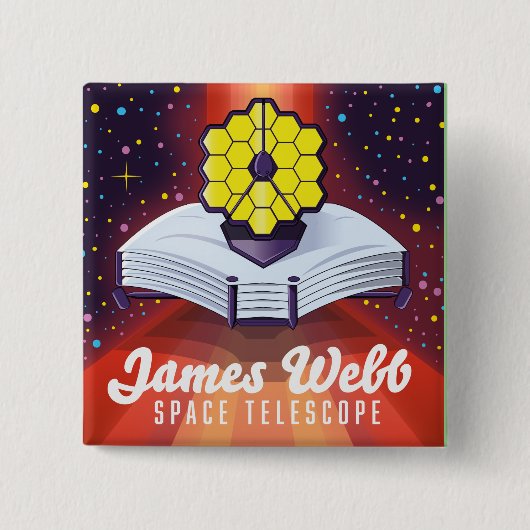 James Webb Space Telescope. Vierkante Button 5,1 Cm (Voorkant)