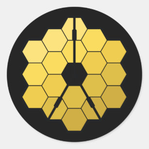 James Webb Space Telescope Yellow Mirror Artwork Ronde Sticker