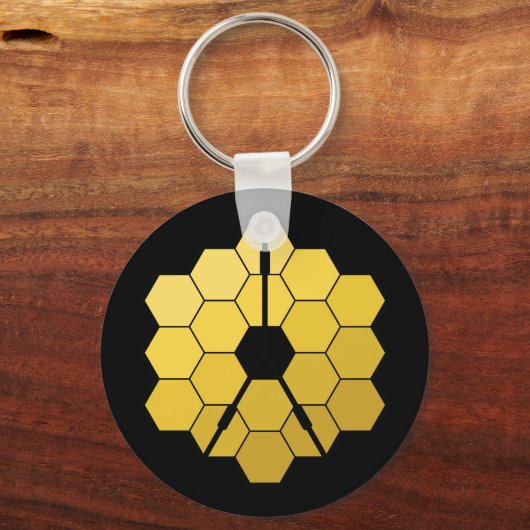 James Webb Space Telescope Yellow Mirror Artwork Sleutelhanger (Voorkant)