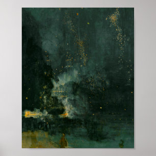 James Whistle - Nocturne in zwart en goud, de Fa Poster