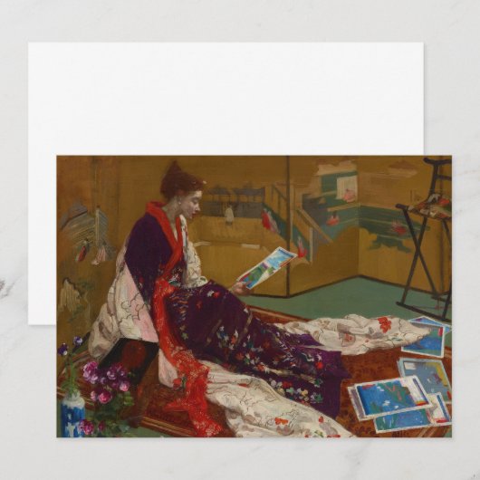 James Whistler - Caprice in Paarse en gouden Bedankkaart (Voorkant / Achterkant)