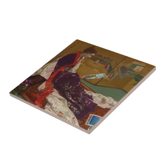 James Whistler - Caprice in Paarse en gouden Tegeltje (Zijkant)