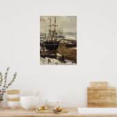 James Whistler - De Theems in ijs Poster (Keuken)