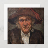 James Whistler - Man Roken een pijp Kaart (Voorkant / Achterkant)